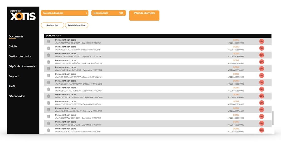 Espace salarié Coffre Xotis